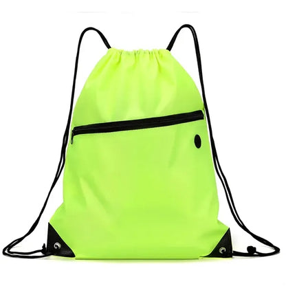 Drawstring Backpacks With Front Pocket and Earphone Hole