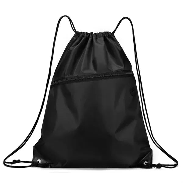 Drawstring Backpacks With Front Pocket and Earphone Hole