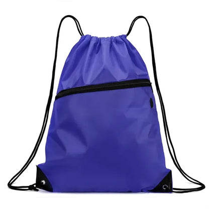Drawstring Backpacks With Front Pocket and Earphone Hole