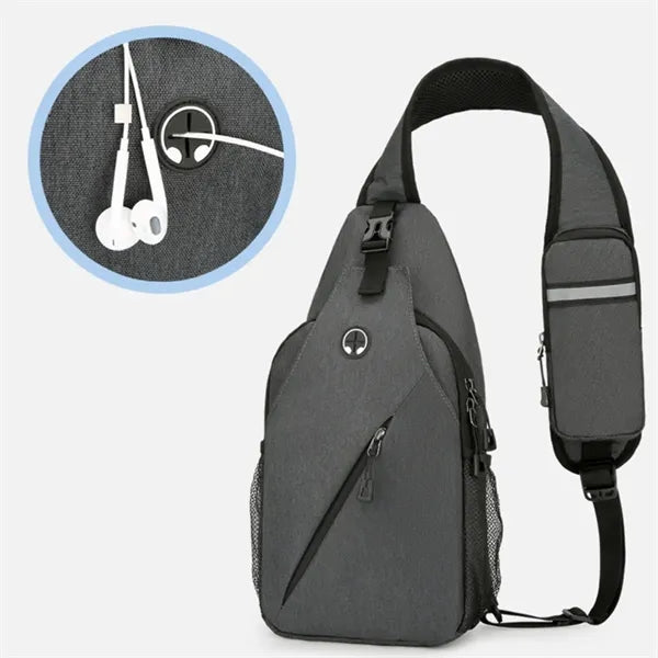 Lightweight Crossbody Sling Bag W/ Headphone Jack