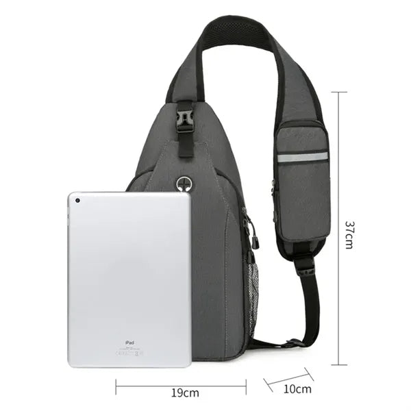 Running Crossbody Sling Bag W/ Headphone Hole Large Capacity