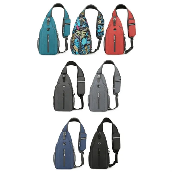 Running Crossbody Sling Bag W/ Headphone Hole Large Capacity