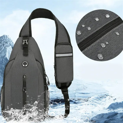 Running Crossbody Sling Bag W/ Headphone Hole Large Capacity