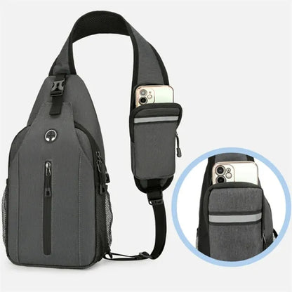 Running Crossbody Sling Bag W/ Headphone Hole Large Capacity