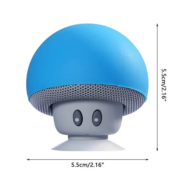 Silicone Bluetooth Speaker with Sucker Phone Stand Mushroom