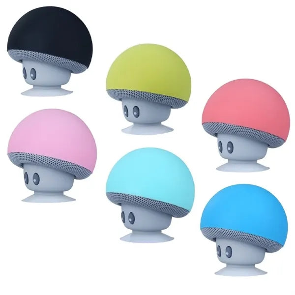 Silicone Bluetooth Speaker with Sucker Phone Stand Mushroom