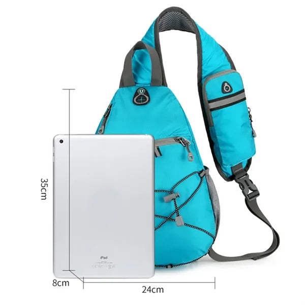Reflective Running Crossbody Sling Bag W/ Headphone Jack
