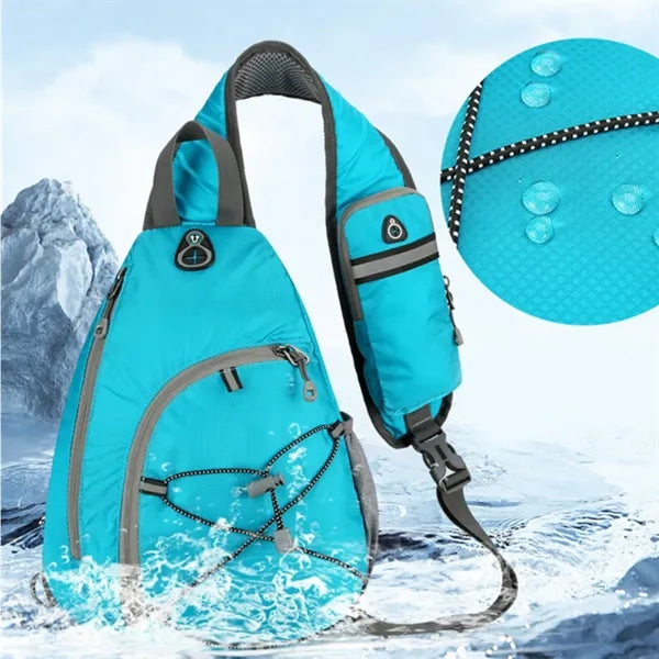 Reflective Running Crossbody Sling Bag W/ Headphone Jack
