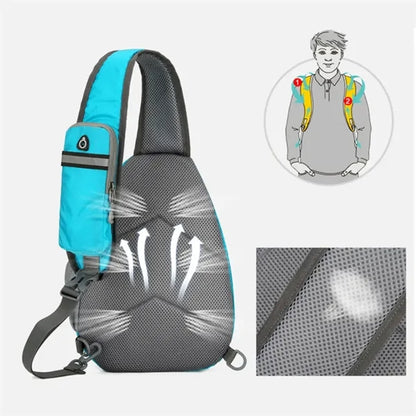 Reflective Running Crossbody Sling Bag W/ Headphone Jack