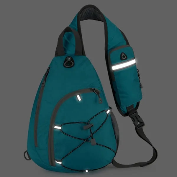 Reflective Running Crossbody Sling Bag W/ Headphone Jack