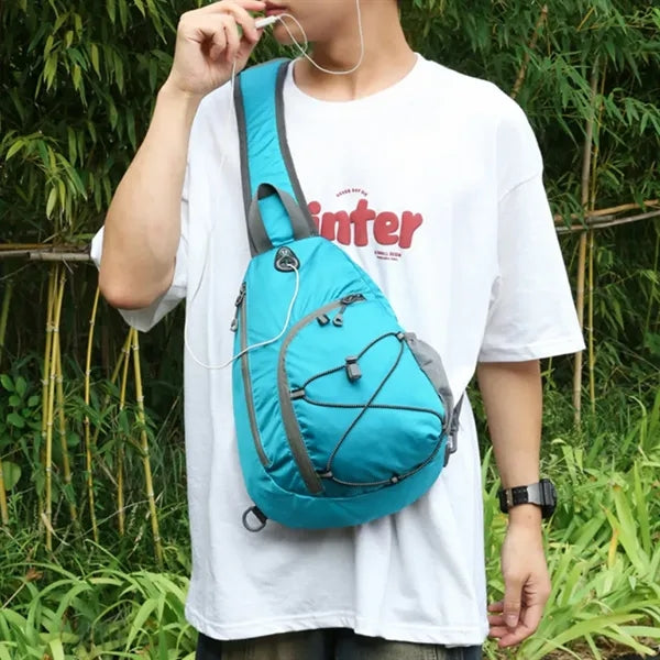 Reflective Running Crossbody Sling Bag W/ Headphone Jack