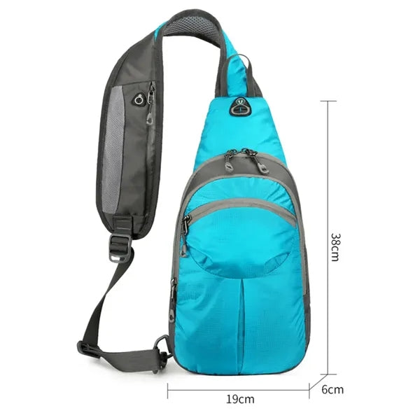 Outdoor Hiking Cycling Crossbody Sling Bag W/ Headphone Jack