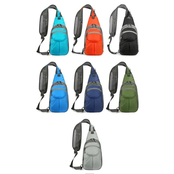 Outdoor Hiking Cycling Crossbody Sling Bag W/ Headphone Jack