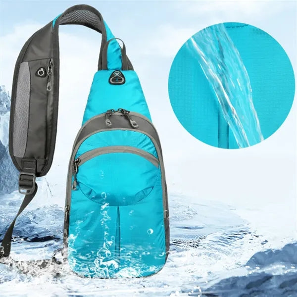 Outdoor Hiking Cycling Crossbody Sling Bag W/ Headphone Jack