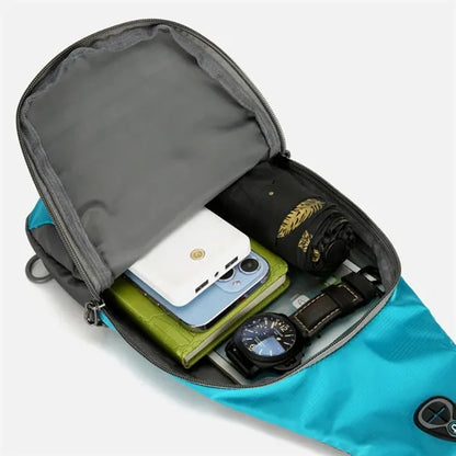 Outdoor Hiking Cycling Crossbody Sling Bag W/ Headphone Jack