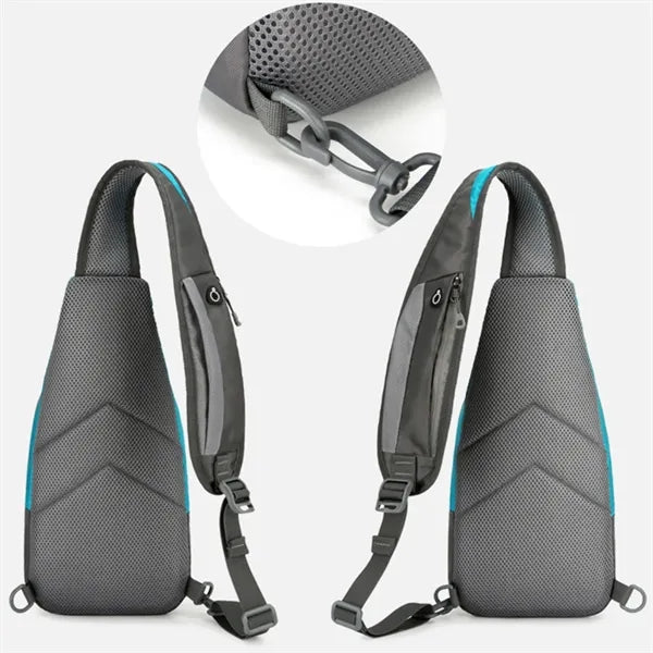 Outdoor Hiking Cycling Crossbody Sling Bag W/ Headphone Jack