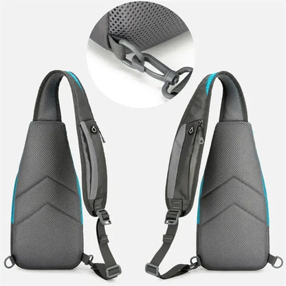 Outdoor Hiking Cycling Crossbody Sling Bag W/ Headphone Jack
