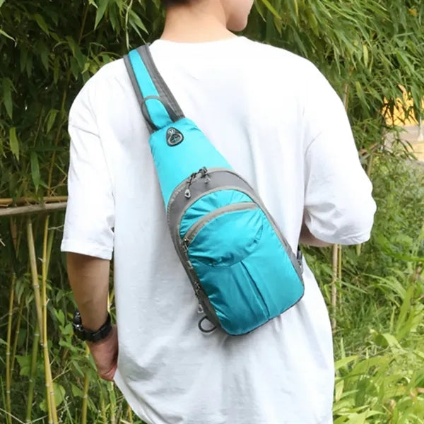 Outdoor Hiking Cycling Crossbody Sling Bag W/ Headphone Jack