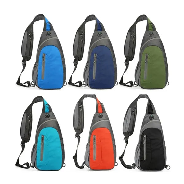 Waterproof Cycling Crossbody Sling Bag W/ Headphone Jack