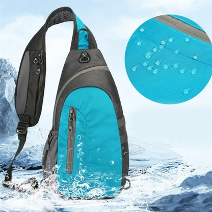 Waterproof Cycling Crossbody Sling Bag W/ Headphone Jack
