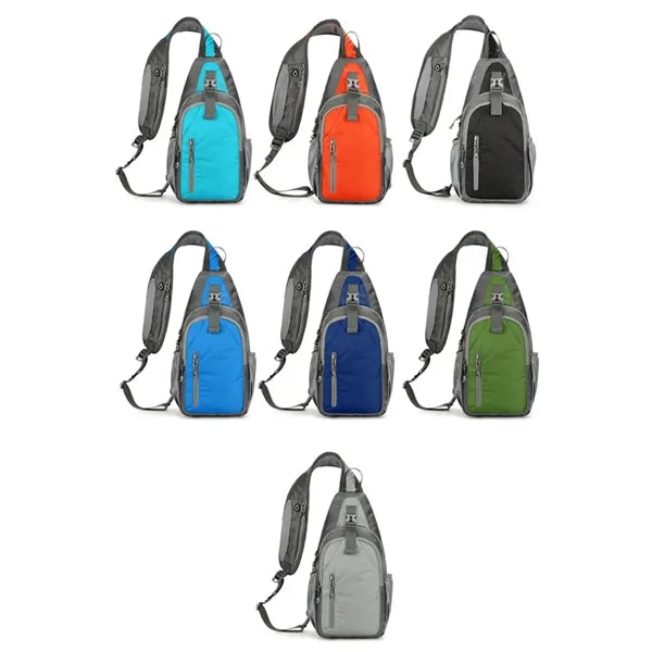 Cycling Hiking Crossbody Sling Bag W/ Two Headphone Jack