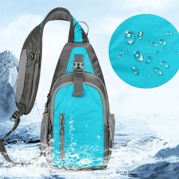 Cycling Hiking Crossbody Sling Bag W/ Two Headphone Jack
