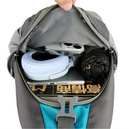 Cycling Hiking Crossbody Sling Bag W/ Two Headphone Jack