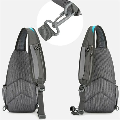 Cycling Hiking Crossbody Sling Bag W/ Two Headphone Jack