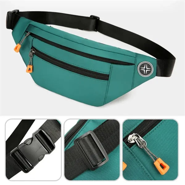 Adjustable Running Hiking Fanny Waist Bag W/ Headphone Jack
