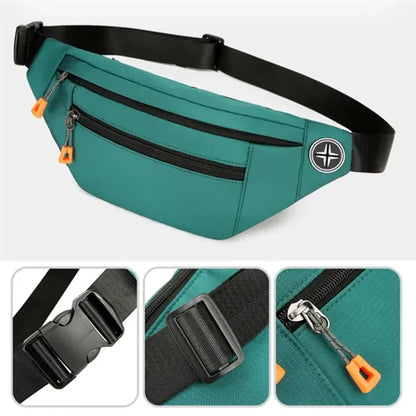 Adjustable Running Hiking Fanny Waist Bag W/ Headphone Jack