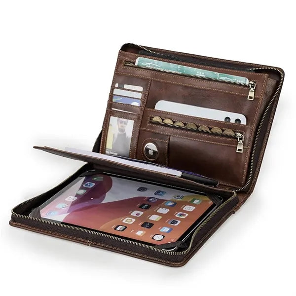Genuine Leather Zippered Padfolio