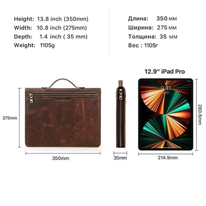 Genuine Leather Zippered Padfolio
