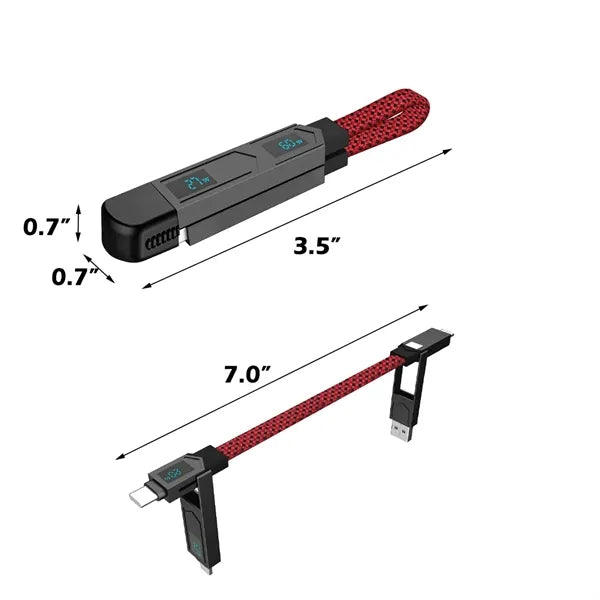 Data Charging Cable with Digital Display & Magnetic Feature