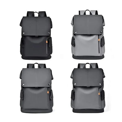 Durable PU Leather Large Backpack for Work School Travel