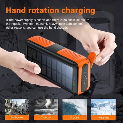 10000mAh Solar Hand-Crank Power Bank