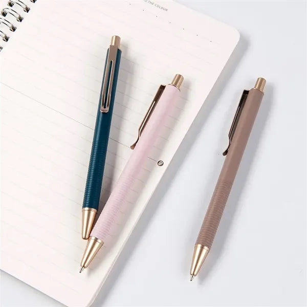 Metal Ribbed Click Pen