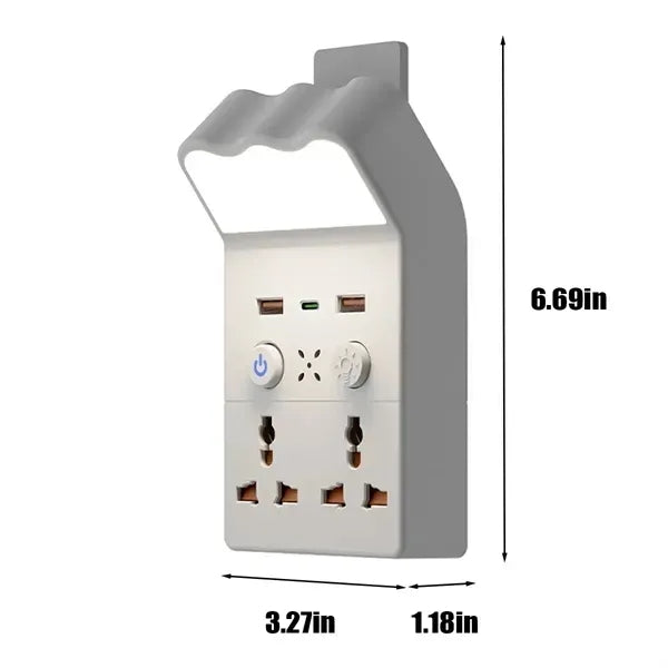 Travel USB wall charger outlet extender with night light