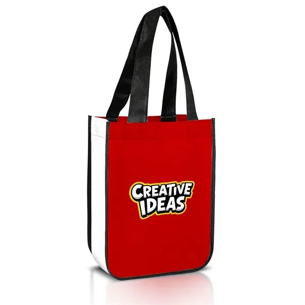 SHOPPER NON-WOVEN TWO TONE TOTE BAG ( 9" X 11.75" X 4" )