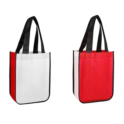 SHOPPER NON-WOVEN TWO TONE TOTE BAG ( 9" X 11.75" X 4" )