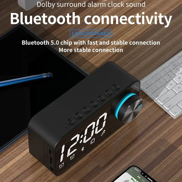 Wireless Bluetooth Speaker Alarm Clock with Digital LED Disp
