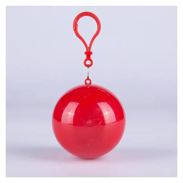 Disposable Emergency Rain Ponchos in Keychain Balls