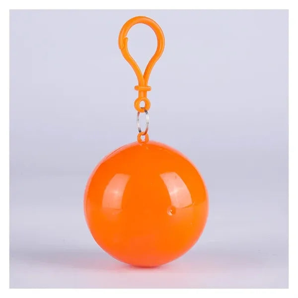 Disposable Emergency Rain Ponchos in Keychain Balls
