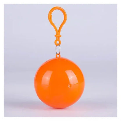 Disposable Emergency Rain Ponchos in Keychain Balls