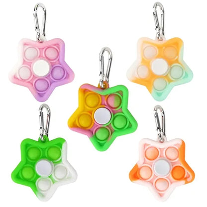 Pop Fidget Toy Spinner Star 5 Bubbles Stress Reliever with C