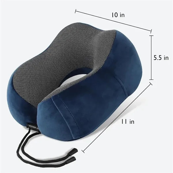 Ergonomic Memory Foam Travel Neck Pillow with Storage Box
