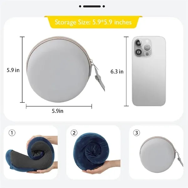 Ergonomic Memory Foam Travel Neck Pillow with Storage Box