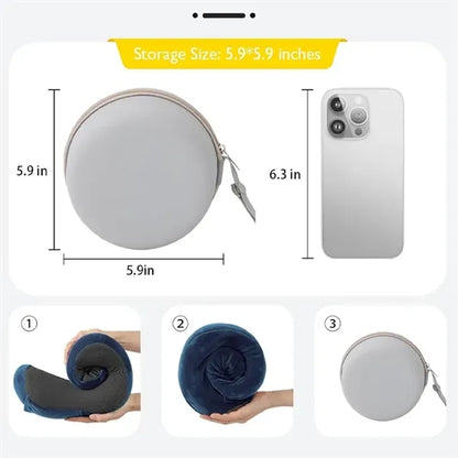 Ergonomic Memory Foam Travel Neck Pillow with Storage Box