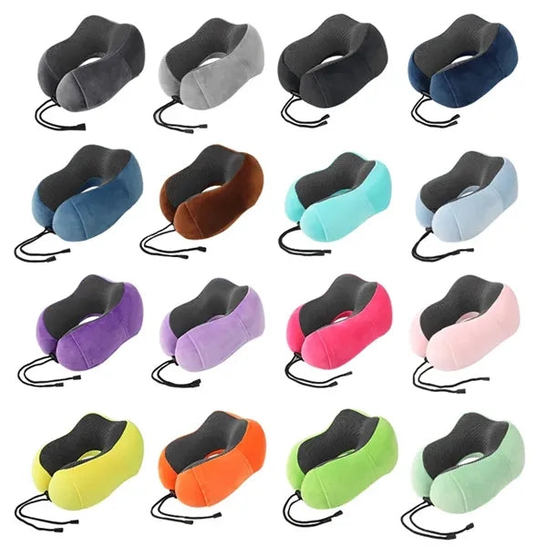 Ergonomic Memory Foam Travel Neck Pillow with Storage Box