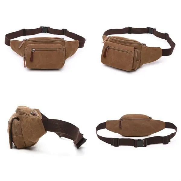 Sports Large Capacity Outdoor Belt Bag Canvas Waist Fanny Pa