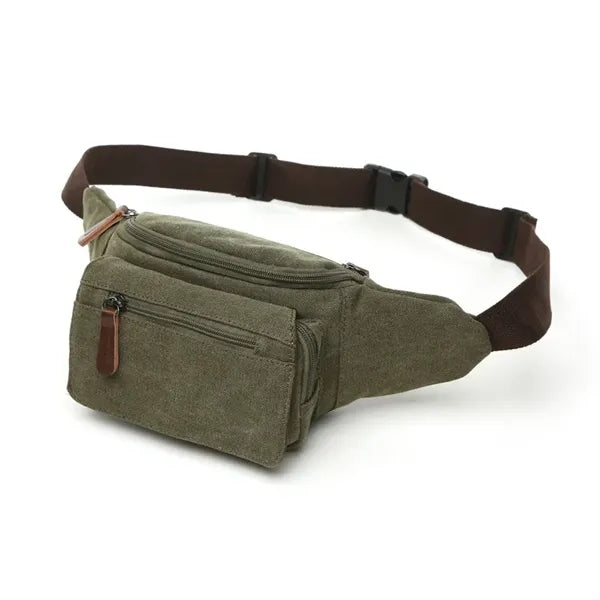 Sports Large Capacity Outdoor Belt Bag Canvas Waist Fanny Pa